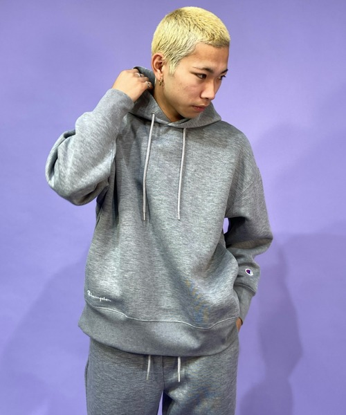 Champion(チャンピオン)の「【ムラサキスポーツ別注】CHAMPION/チャンピオン ルーズシルエット ボンディングパーカー C8-US103(パーカー・メンズ・ブラック/グレー・M/L/XL)」の9枚目の写真
