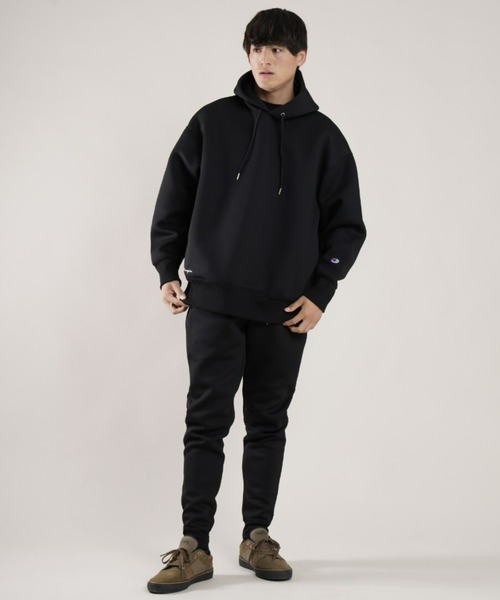 Champion(チャンピオン)の「【ムラサキスポーツ別注】CHAMPION/チャンピオン ルーズシルエット ボンディングパーカー C8-US103(パーカー・メンズ・ブラック/グレー・M/L/XL)」の7枚目の写真