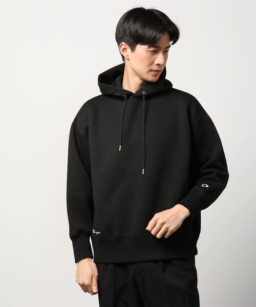 Champion(チャンピオン)の「【ムラサキスポーツ別注】CHAMPION/チャンピオン ルーズシルエット ボンディングパーカー C8-US103(パーカー・メンズ・ブラック/グレー・M/L/XL)」の14枚目の写真