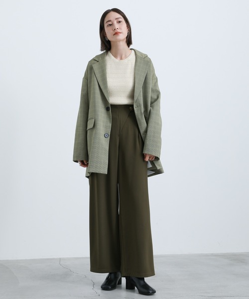 select MOCA(セレクトモカ)の「2021 AW ラップデザインワイドパンツ(スラックス・レディース・ブラック/カーキ・FREE)」の16枚目の写真