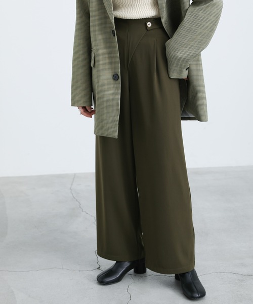 select MOCA(セレクトモカ)の「2021 AW ラップデザインワイドパンツ(スラックス・レディース・ブラック/カーキ・FREE)」の21枚目の写真