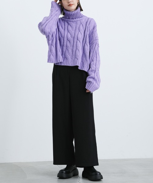 select MOCA(セレクトモカ)の「2021 AW ラップデザインワイドパンツ(スラックス・レディース・ブラック/カーキ・FREE)」の11枚目の写真