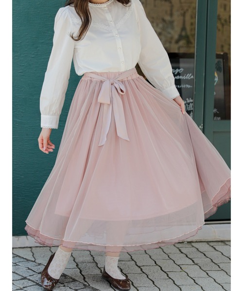Areeam(アリーム)の「夢みたいなチュールスカート(スカート・レディース・ベージュ/ピンク・FREE)」の18枚目の写真