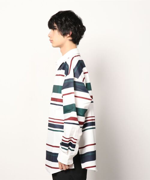 ROMANTIC CROWN(ロマンティッククラウン)の「【ROMANTIC CROWN】MULTI STRIPE SHIRT / ロマンティッククラウン マルチ ストライプ シャツ(シャツ/ブラウス・メンズ・ホワイト/ネイビー・SMALL/MEDIUM/LARGE)」の4枚目の写真