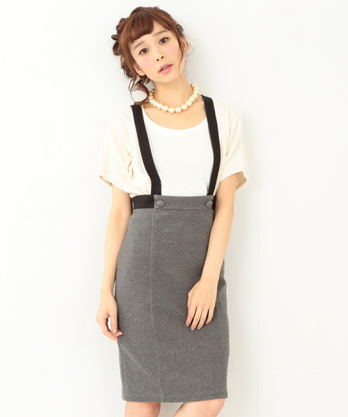 CAROLINA GLASER(カロリナ グレイサー)の「CAROLINA GLASER / サスペンダータイトスカート(スカート・レディース・ブラック/グレー・ONE SIZE)」の17枚目の写真
