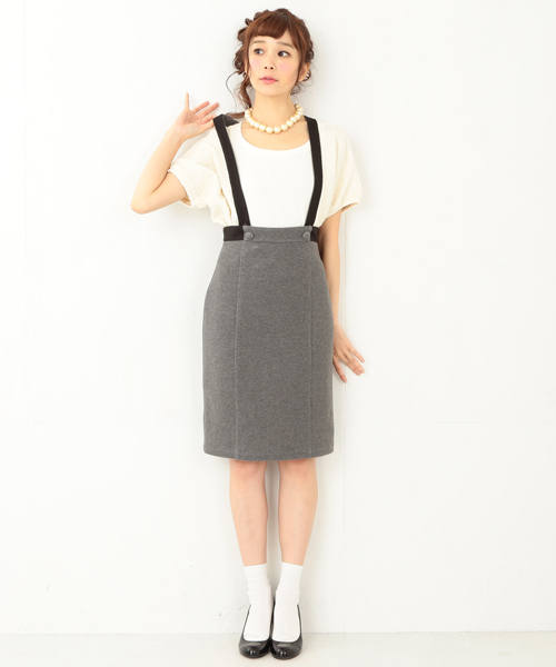 CAROLINA GLASER(カロリナ グレイサー)の「CAROLINA GLASER / サスペンダータイトスカート(スカート・レディース・ブラック/グレー・ONE SIZE)」の18枚目の写真