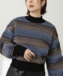N.（N. Natural Beauty Basic） | ◆配色編みパフニット(ニット/セーター)