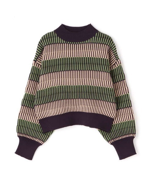 N.（N. Natural Beauty Basic）（エヌエヌナチュラルビューティーベーシック）の「◆配色編みパフニット（ニット/セーター・レディース・グリーン系その他/ブルー系その他・MEDIUM）」の10枚目の写真