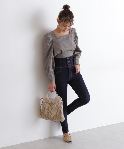 FREE'S MART（フリーズマート）の「◇スクエアネック短丈ボリュームスリーブブラウス（シャツ/ブラウス・レディース・ブラック系その他/ベージュ系その他/レッド系その他/グリーン系その他・FREE）」の5枚目の写真