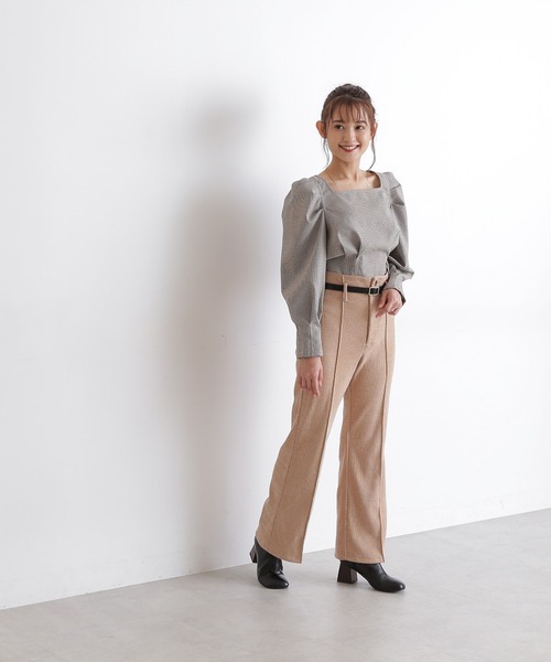 FREE'S MART（フリーズマート）の「◇スクエアネック短丈ボリュームスリーブブラウス（シャツ/ブラウス・レディース・ブラック系その他/ベージュ系その他/レッド系その他/グリーン系その他・FREE）」の9枚目の写真