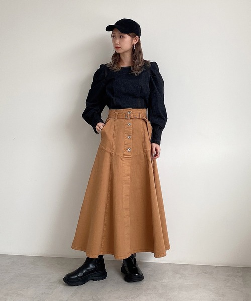 FREE'S MART（フリーズマート）の「◇スクエアネック短丈ボリュームスリーブブラウス（シャツ/ブラウス・レディース・ブラック系その他/ベージュ系その他/レッド系その他/グリーン系その他・FREE）」の12枚目の写真