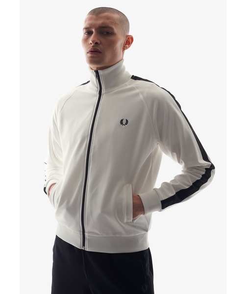 FRED PERRY（フレッドペリー）の「Tonal Tape Track Jacket（ジャージ・メンズ・ホワイト・M/L/S）」の5枚目の写真
