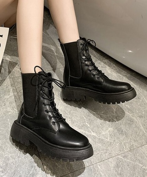 SFW（エスエフダブリュー）の「厚底ショートブーツ（ブーツ・レディース・ブラック系1/ブラック系2・36/37/38/35/40/39）」の6枚目の写真