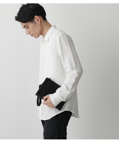 AZUL by moussy（アズールバイマウジー）の「CROCODILE EMBOSSED CLUTCH/クロコダイルエンボスクラッチ（クラッチバッグ・メンズ・ブラック・FREE）」の11枚目の写真