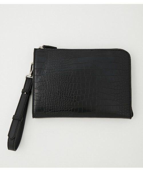 AZUL by moussy（アズールバイマウジー）の「CROCODILE EMBOSSED CLUTCH/クロコダイルエンボスクラッチ（クラッチバッグ・メンズ・ブラック・FREE）」の12枚目の写真