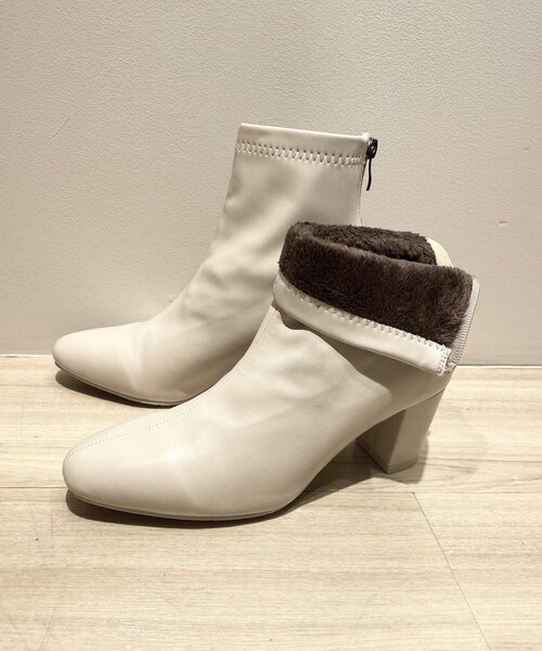 DRESKIP(ドレスキップ)の「◆【内側起毛】あったかストレッチブーツ(ブーツ・レディース・アイボリー/ブラック・25/35/45)」の6枚目の写真