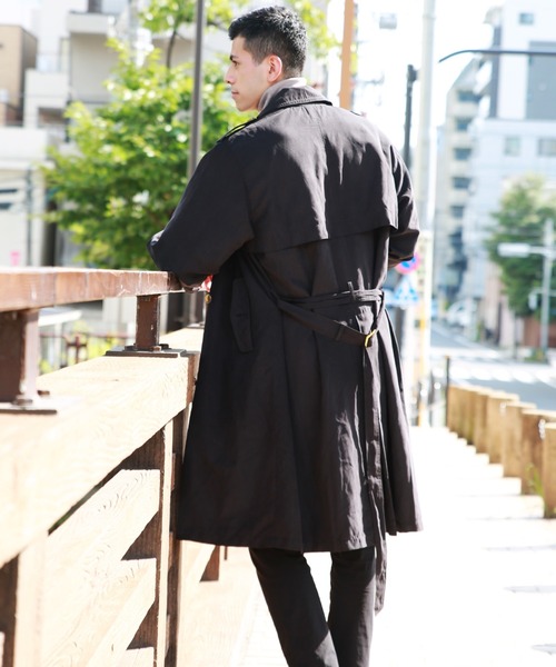 WESTSEA（ウエストシー）の「フェイクスエード ロングトレンチコート（トレンチコート・メンズ・ブラック/カーキ/ベージュ・L/M）」の2枚目の写真