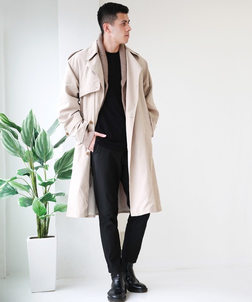 WESTSEA（ウエストシー）の「フェイクスエード ロングトレンチコート（トレンチコート・メンズ・ブラック/カーキ/ベージュ・L/M）」の19枚目の写真