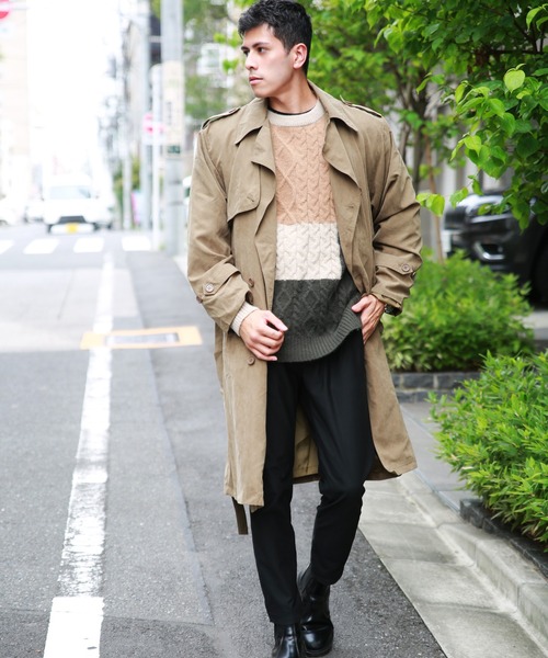 WESTSEA（ウエストシー）の「フェイクスエード ロングトレンチコート（トレンチコート・メンズ・ブラック/カーキ/ベージュ・L/M）」の17枚目の写真