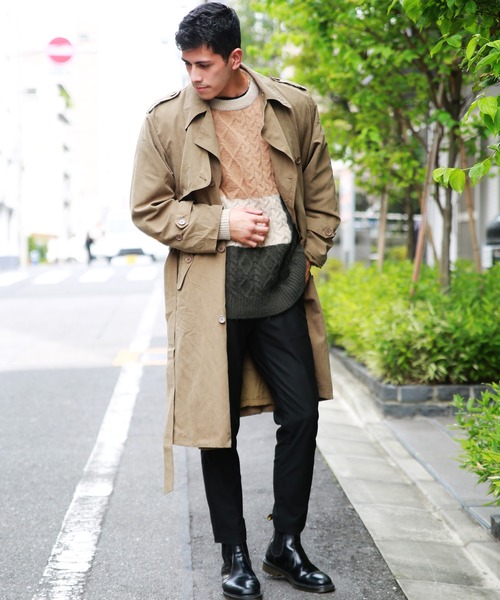 WESTSEA（ウエストシー）の「フェイクスエード ロングトレンチコート（トレンチコート・メンズ・ブラック/カーキ/ベージュ・L/M）」の15枚目の写真