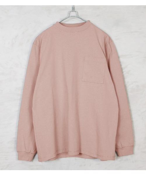 Goodwear（グッドウェア）の「Good wear グッドウェア 2W7-8518 L/S 四角ポケット Tシャツ（Tシャツ/カットソー・メンズ・ホワイト/ブラック/杢グレー/カーキブラウン/ベージュ/グレイッシュベージュ/ライトカーキ/ネイビー/ブルー系その他/スモークピンク/パープル系その他/オレンジ系その他/イエロー系その他/ミント/グレー系その他/ブラウン/ライトピンク・S/M/L/XL）」の15枚目の写真