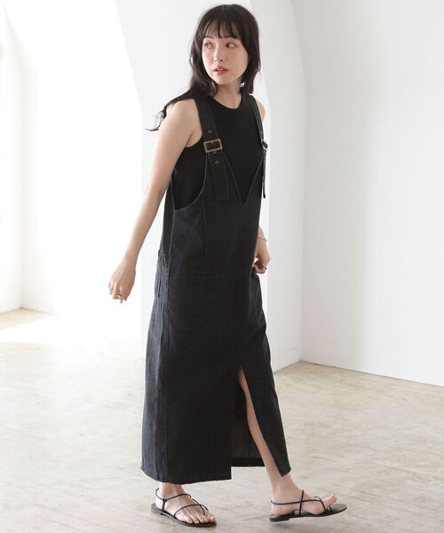 BeAMS DOT(ビームスドット)の「【WEB限定】BeAMS DOT / デニム ロングジャンパースカート(ワンピース・レディース・ホワイト系その他5/ブラック系その他4・FREE)」の14枚目の写真