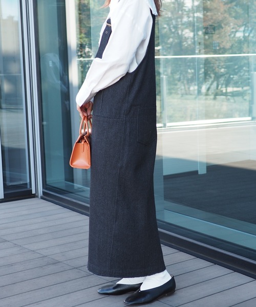 BeAMS DOT(ビームスドット)の「【WEB限定】BeAMS DOT / デニム ロングジャンパースカート(ワンピース・レディース・ホワイト系その他5/ブラック系その他4・FREE)」の7枚目の写真