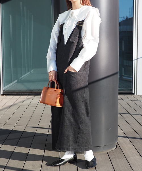 BeAMS DOT(ビームスドット)の「【WEB限定】BeAMS DOT / デニム ロングジャンパースカート(ワンピース・レディース・ホワイト系その他5/ブラック系その他4・FREE)」の6枚目の写真