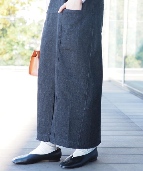 BeAMS DOT(ビームスドット)の「【WEB限定】BeAMS DOT / デニム ロングジャンパースカート(ワンピース・レディース・ホワイト系その他5/ブラック系その他4・FREE)」の4枚目の写真