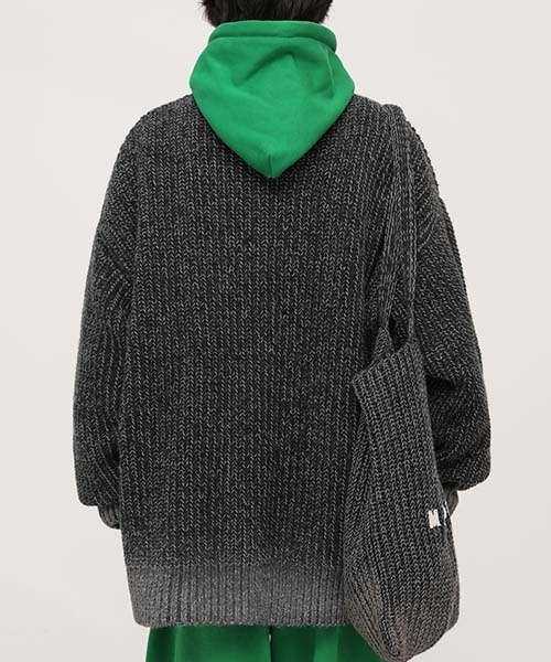 MASONPRINCE(メイソンプリンス)の「【MASONPRINCE】Brand logo knit tote bag BB1996(トートバッグ・メンズ・カーキ/ダークグレー/ブラウン・FREE)」の7枚目の写真