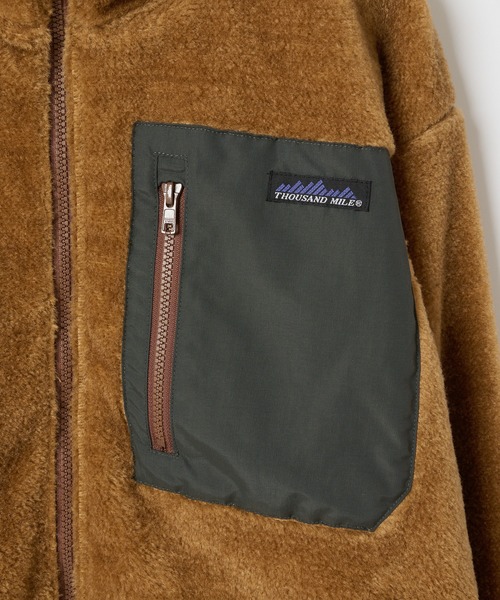 THOUSAND MILE（サウザンドマイル）の「【THOUSAND MILE/サウザンドマイル】別注フリースジップブルゾン（ブルゾン・メンズ・ブラック/キャメル・MEDIUM/LARGE）」の10枚目の写真