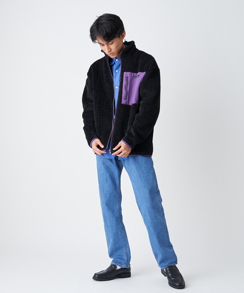 THOUSAND MILE（サウザンドマイル）の「【THOUSAND MILE/サウザンドマイル】別注フリースジップブルゾン（ブルゾン・メンズ・ブラック/キャメル・MEDIUM/LARGE）」の5枚目の写真