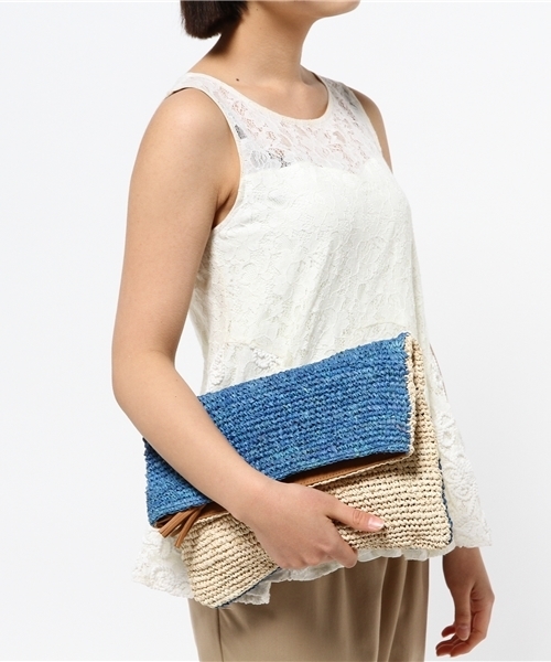 Ray BEAMS（レイビームス）の「BAGMATI / バイカラー クラッチバッグ（クラッチバッグ・レディース・イエロー/ブルー・ONE SIZE）」の8枚目の写真