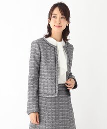 index | ツイードノーカラージャケット【WEB限定サイズ】(スーツジャケット)