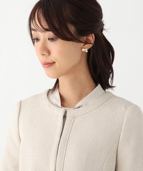 index(インデックス)の「◆ツイードノーカラージャケット【WEB限定サイズ】(スーツジャケット・レディース・ネイビー/アイボリー/ブラック系3・40/38/42/36)」の7枚目の写真