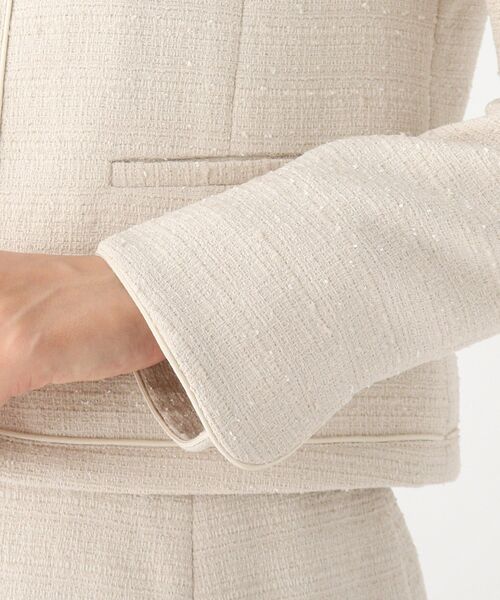 index(インデックス)の「◆ツイードノーカラージャケット【WEB限定サイズ】(スーツジャケット・レディース・ネイビー/アイボリー/ブラック系3・40/38/42/36)」の8枚目の写真