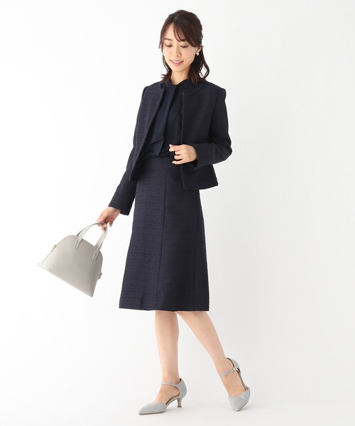 index(インデックス)の「◆ツイードノーカラージャケット【WEB限定サイズ】(スーツジャケット・レディース・ネイビー/アイボリー/ブラック系3・40/38/42/36)」の13枚目の写真