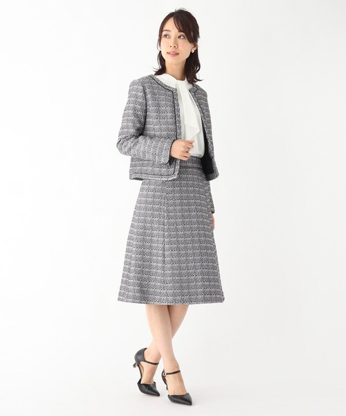 index(インデックス)の「◆ツイードノーカラージャケット【WEB限定サイズ】(スーツジャケット・レディース・ネイビー/アイボリー/ブラック系3・40/38/42/36)」の14枚目の写真