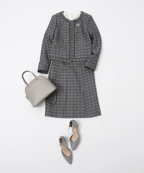 index(インデックス)の「◆ツイードノーカラージャケット【WEB限定サイズ】(スーツジャケット・レディース・ネイビー/アイボリー/ブラック系3・40/38/42/36)」の15枚目の写真