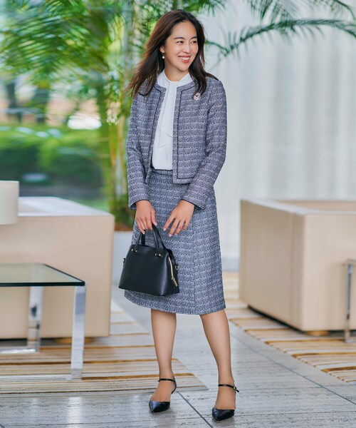 index(インデックス)の「◆ツイードノーカラージャケット【WEB限定サイズ】(スーツジャケット・レディース・ネイビー/アイボリー/ブラック系3・40/38/42/36)」の17枚目の写真