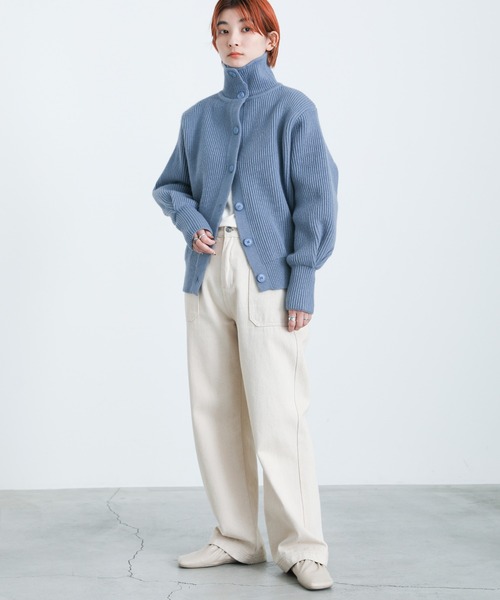 select MOCA(セレクトモカ)の「2021 AW ハイネックリブニットカーディガン(カーディガン/ボレロ・レディース・グレー/ブルー/アイボリー・FREE)」の10枚目の写真