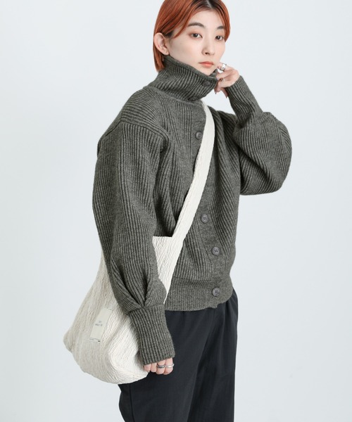 2021 AW ハイネックリブニットカーディガン（カーディガン/ボレロ