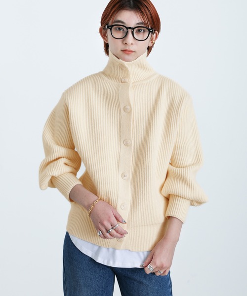 select MOCA(セレクトモカ)の「2021 AW ハイネックリブニットカーディガン(カーディガン/ボレロ・レディース・グレー/ブルー/アイボリー・FREE)」の20枚目の写真