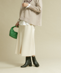 Rouge vif | フェイクメルトンジャージータイトスカート(スカート)