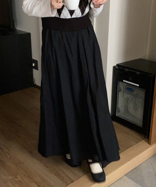 LAUIR(ラウアー)の「コットンスカート(スカート・レディース・ベージュ/ブラウン/ホワイト/ダークネイビー/ブラック・LARGE/X-LARGE/MEDIUM)」の3枚目の写真