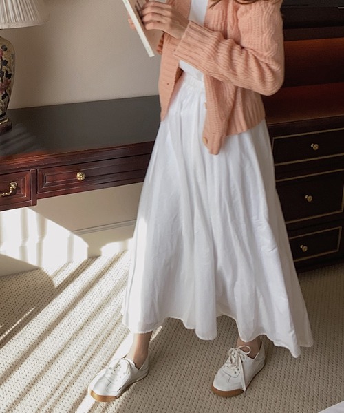 LAUIR(ラウアー)の「コットンスカート(スカート・レディース・ベージュ/ブラウン/ホワイト/ダークネイビー/ブラック・LARGE/X-LARGE/MEDIUM)」の6枚目の写真