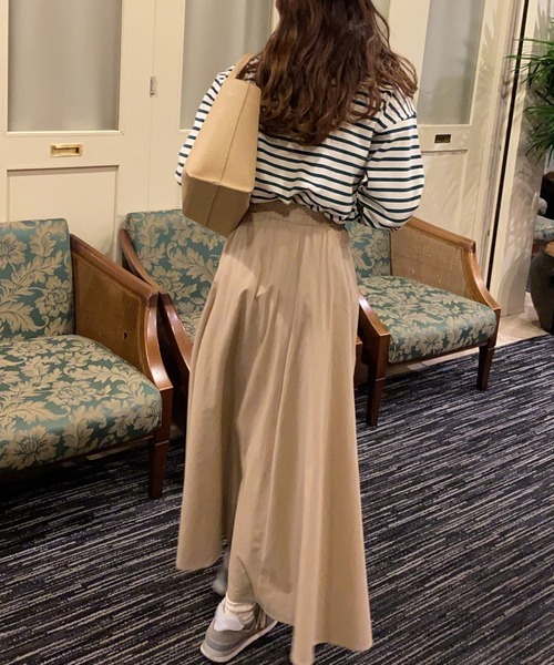 LAUIR(ラウアー)の「コットンスカート(スカート・レディース・ベージュ/ブラウン/ホワイト/ダークネイビー/ブラック・LARGE/X-LARGE/MEDIUM)」の10枚目の写真