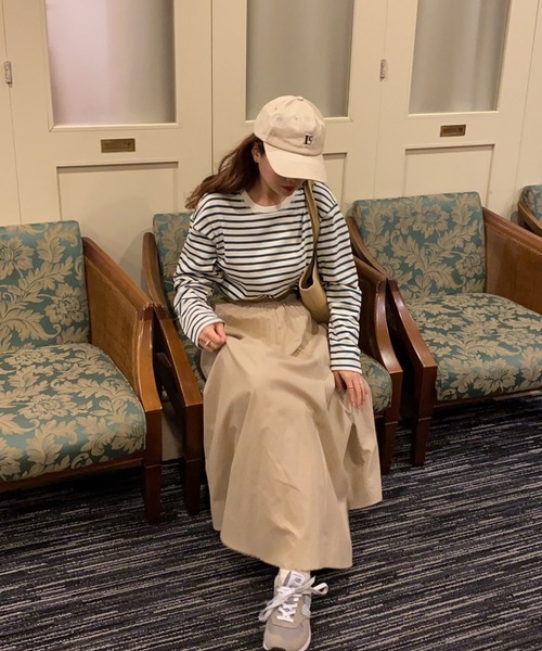 LAUIR(ラウアー)の「コットンスカート(スカート・レディース・ベージュ/ブラウン/ホワイト/ダークネイビー/ブラック・LARGE/X-LARGE/MEDIUM)」の14枚目の写真