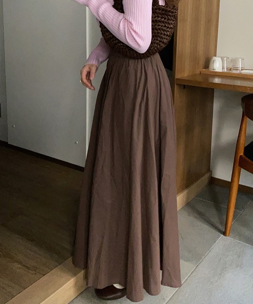 LAUIR(ラウアー)の「コットンスカート(スカート・レディース・ベージュ/ブラウン/ホワイト/ダークネイビー/ブラック・LARGE/X-LARGE/MEDIUM)」の17枚目の写真