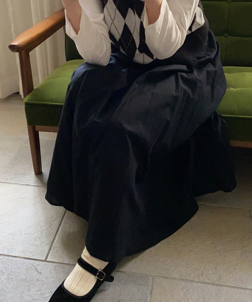 LAUIR(ラウアー)の「コットンスカート(スカート・レディース・ベージュ/ブラウン/ホワイト/ダークネイビー/ブラック・LARGE/X-LARGE/MEDIUM)」の19枚目の写真